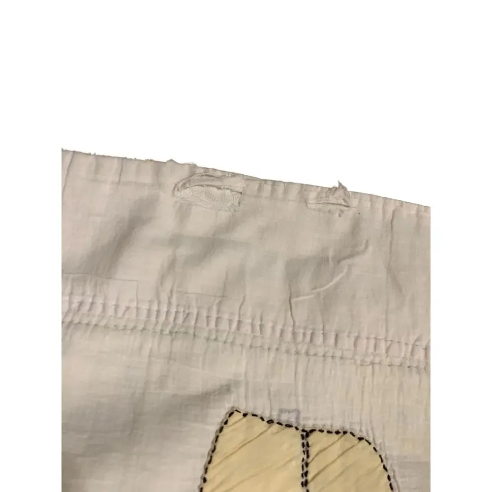 Vintage Sunbonnet Sue Quilt Cutter Primitive Hand Applique Cottage 63x79” READ